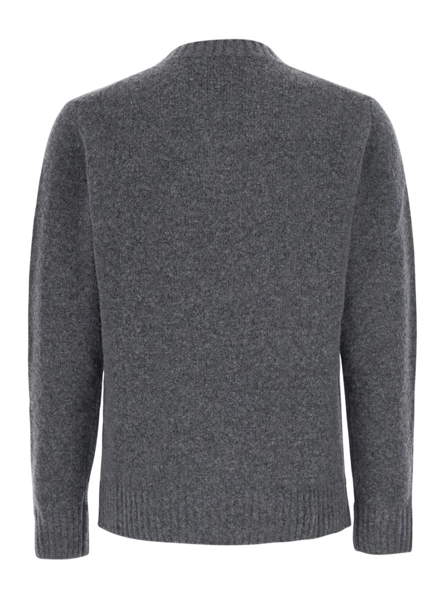 Pulover Grey Crewneck sweater with ribbed details in Blend wool men - Img 2