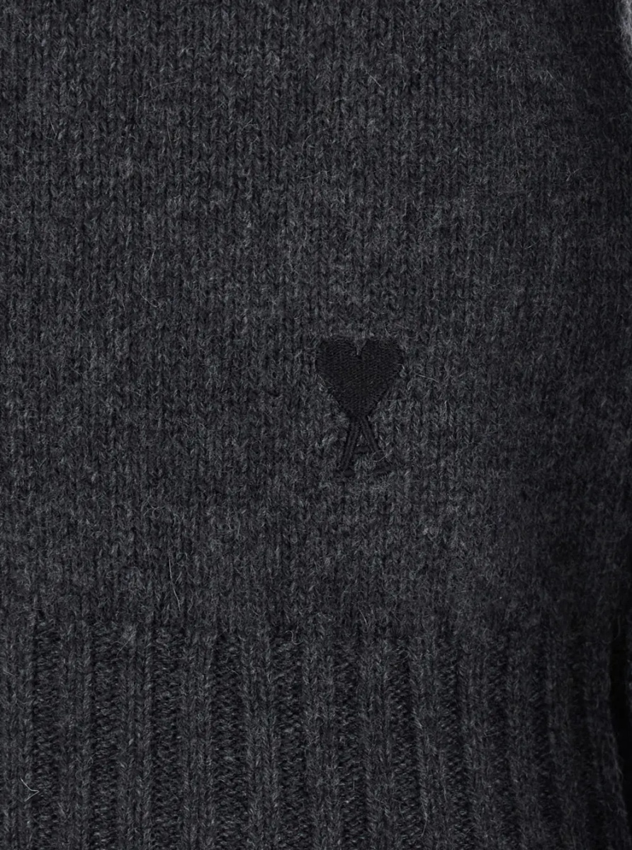 Pulover Grey Turtleneck Sweater with Ribbed Trims in Cashmere Woman - Img 3