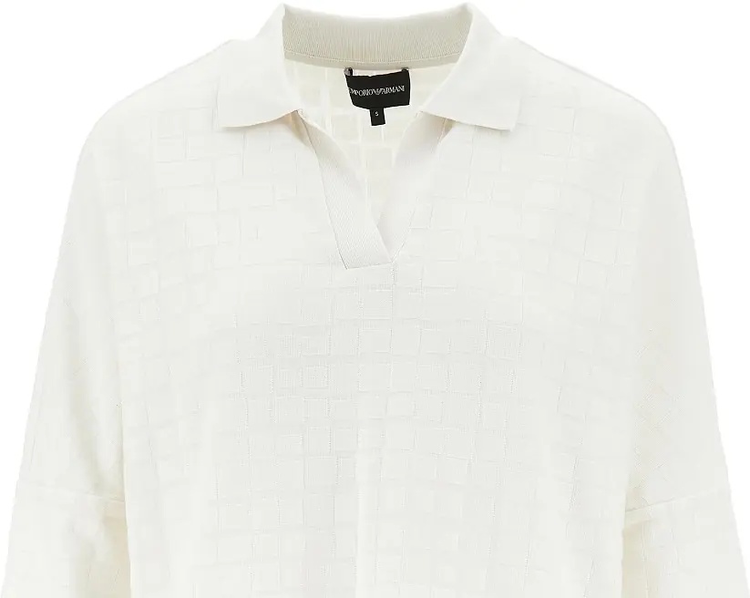 Pulover Jacquard knit polo shirt - Img 2