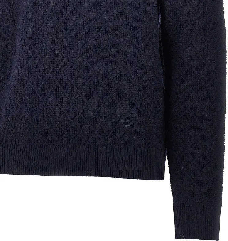 Pulover Knitted sweater with diamonds motif - Img 2