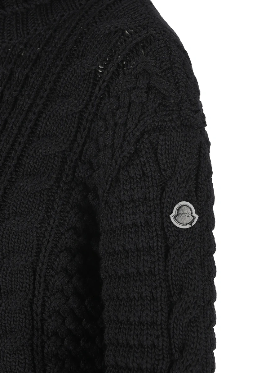 Pulover Moncler Genius negru din lana merinos - Img 6