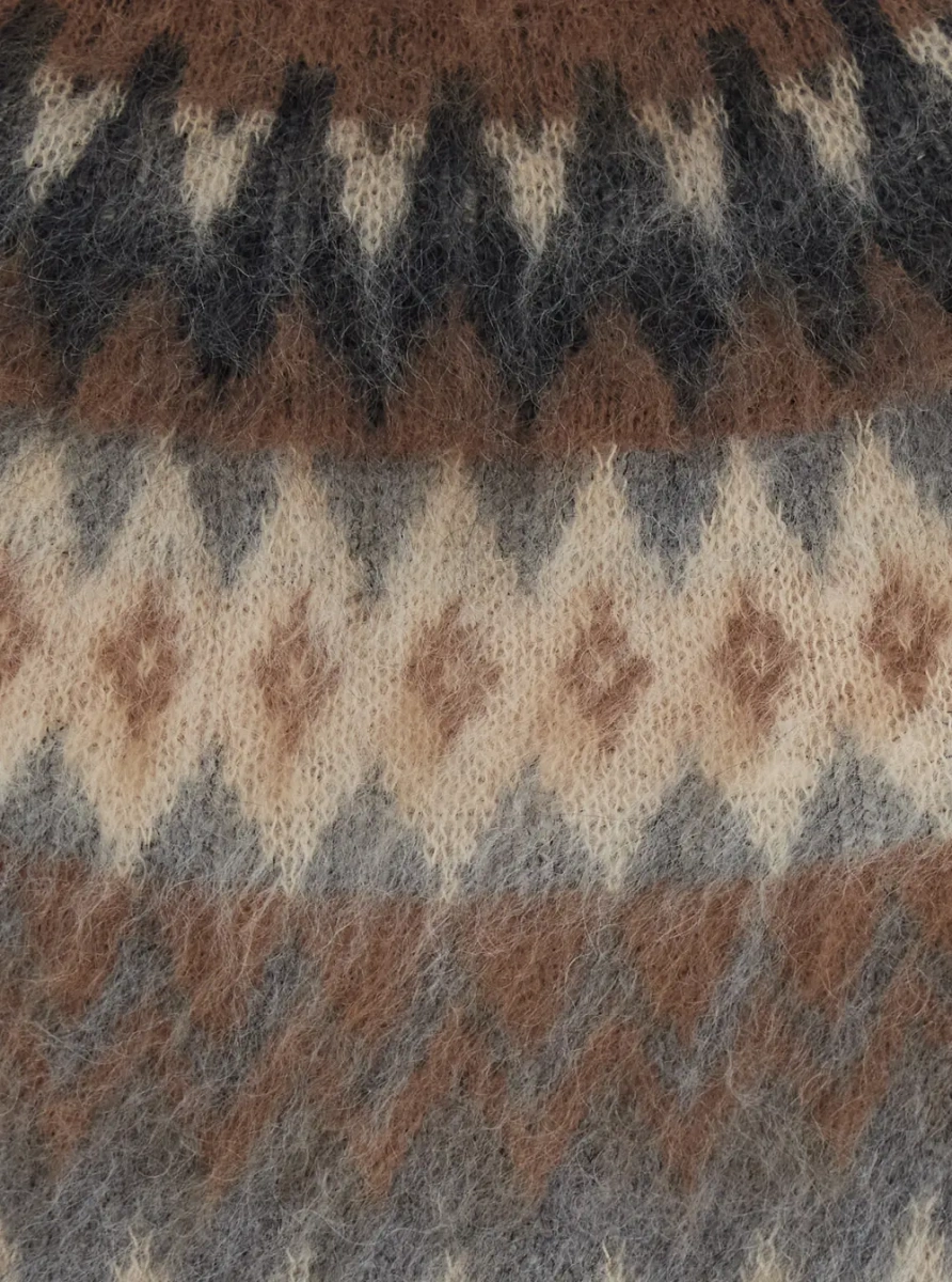Pulover MSTGLASSA Sweater characterized by a crew neck and long sleeves in brown for women - Img 3