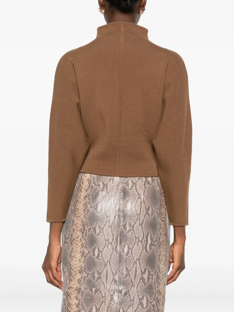 Pulover MXS GIGLIO KNIT Sweater with long sleeves and V-neck in Beige for women - Img 6