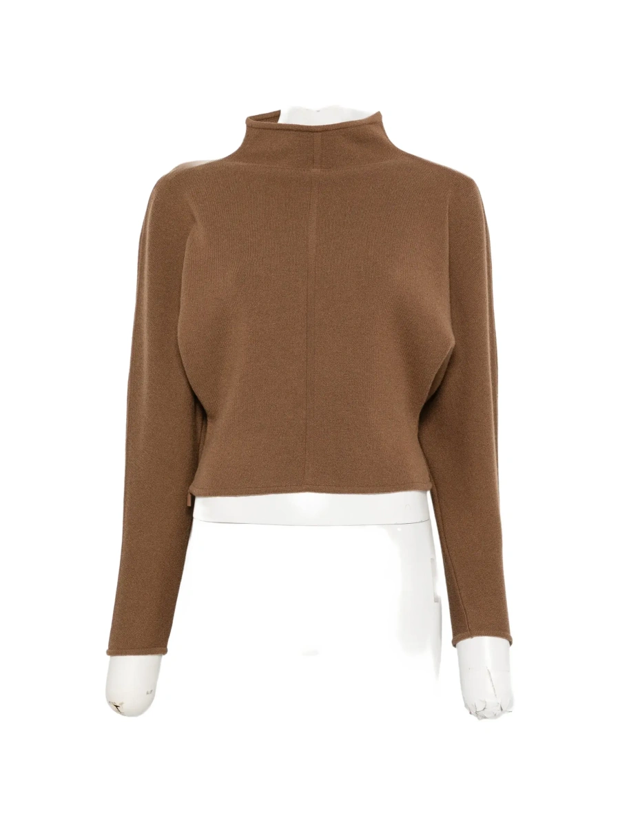 Pulover MXS GIGLIO KNIT Sweater with long sleeves and V-neck in Beige for women - Img 8