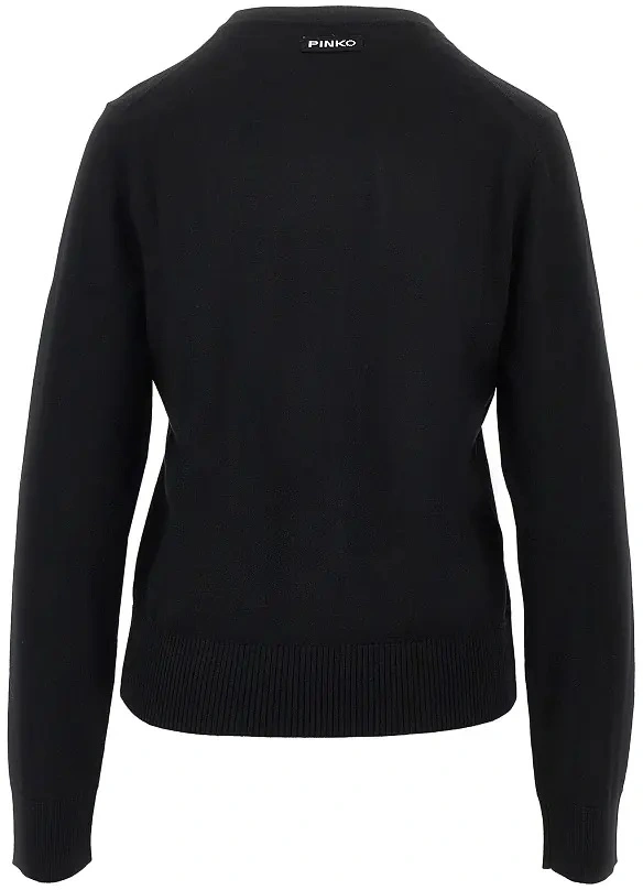 Pulover Pinko negru din lana merino - Img 3