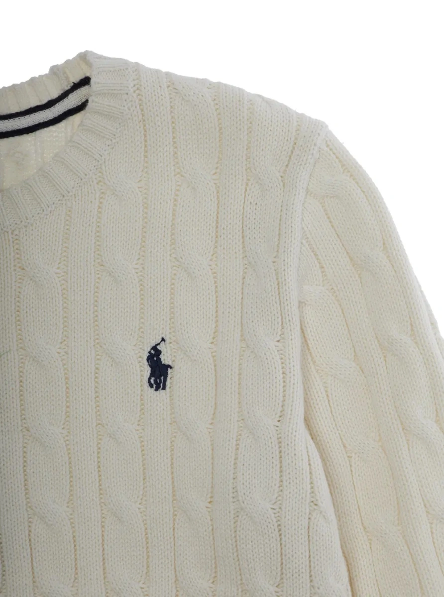 Pulover Ralph Lauren alb din bumbac - Img 3