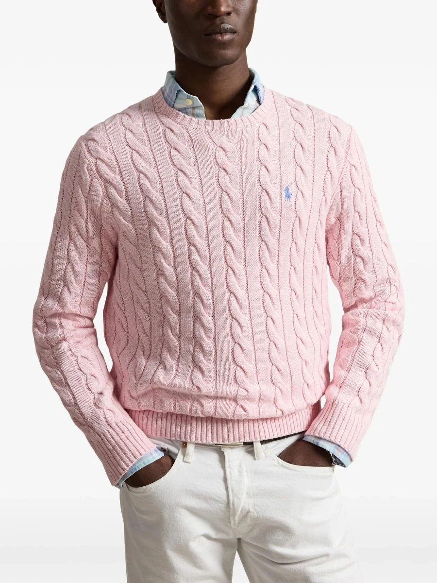 Pulover Ralph Lauren roz din bumbac - Img 5