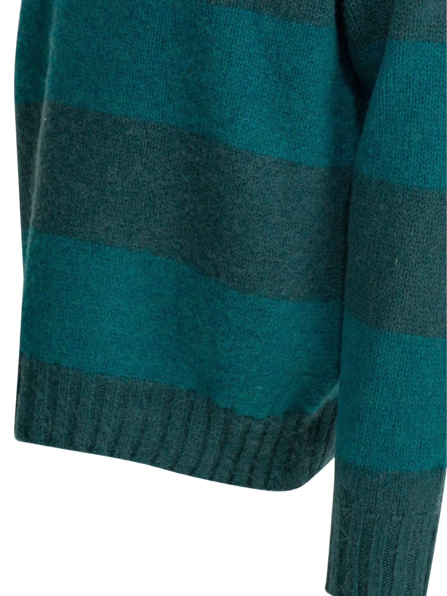 Pulover tricotat Beams Plus verde din lana - Img 4