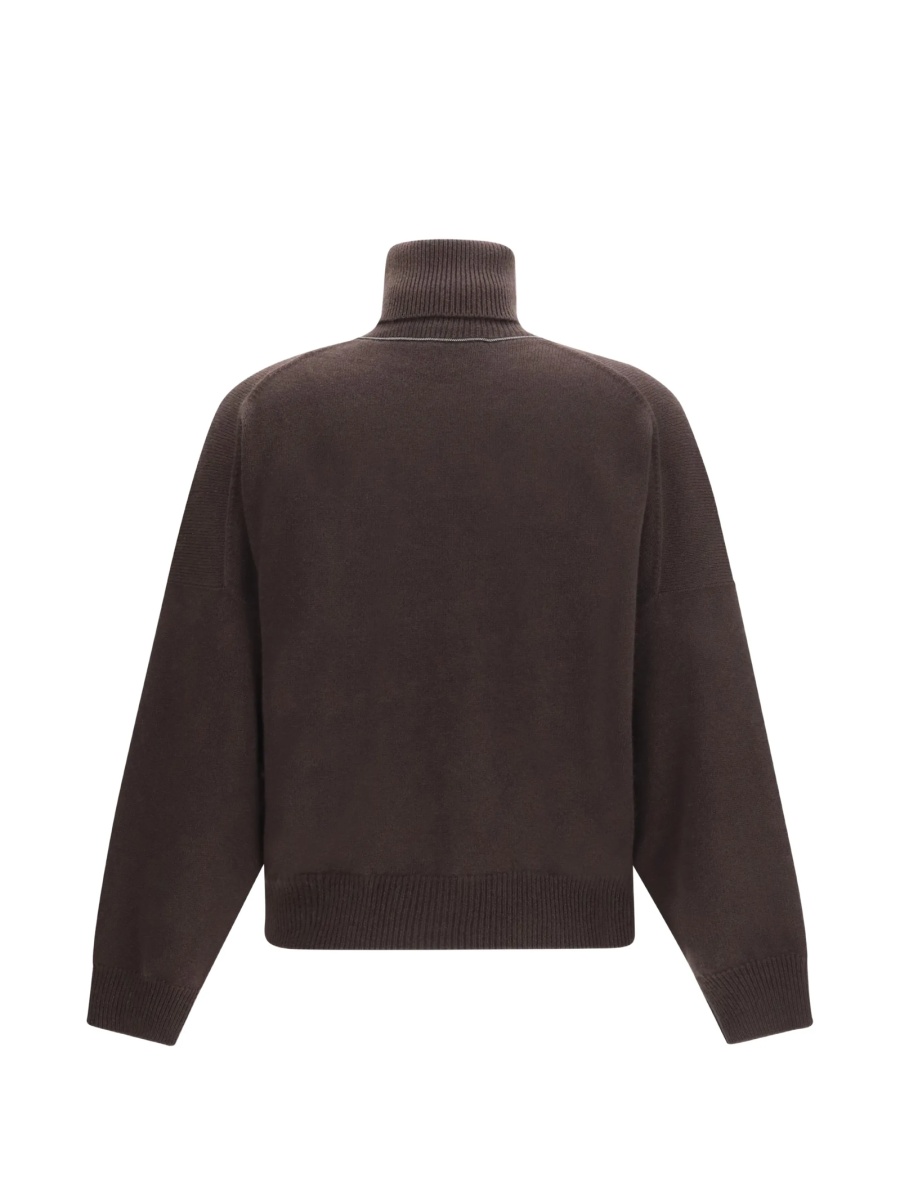 Pulover tricotat Brunello Cucinelli maro - Img 2
