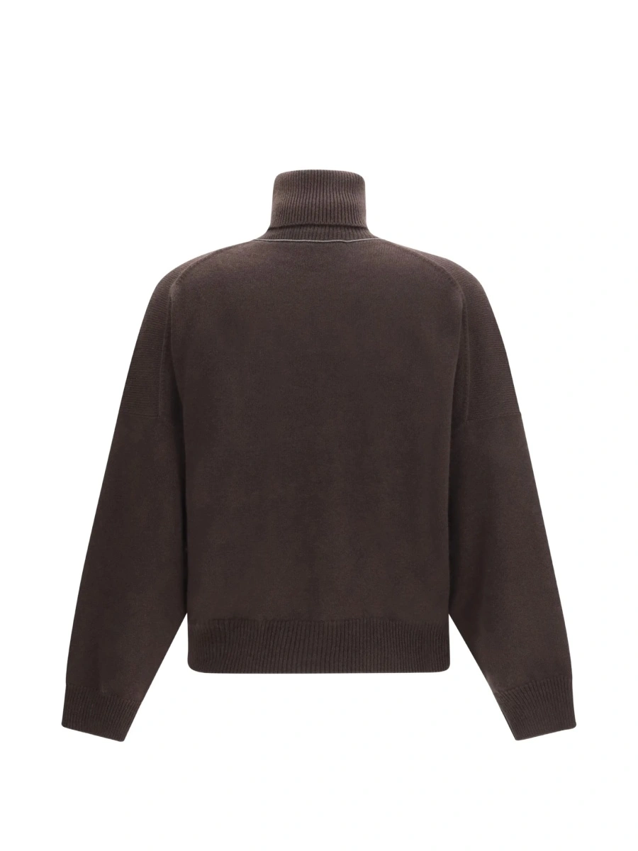 Pulover tricotat Brunello Cucinelli maro - Img 2