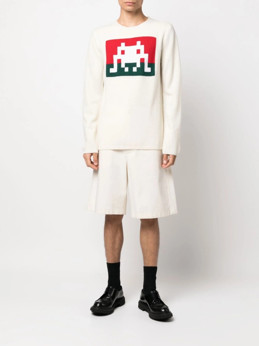 Pulover tricotat Comme des Garçons alb - Img 2
