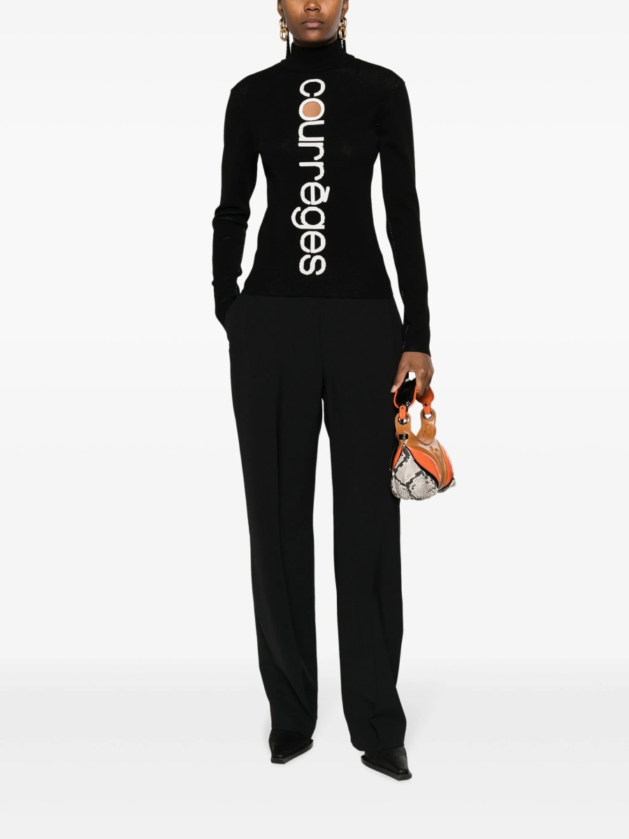 Pulover tricotat COURRÈGES negru - Img 2