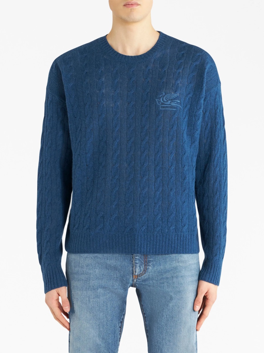 Pulover tricotat ETRO albastru - Img 2