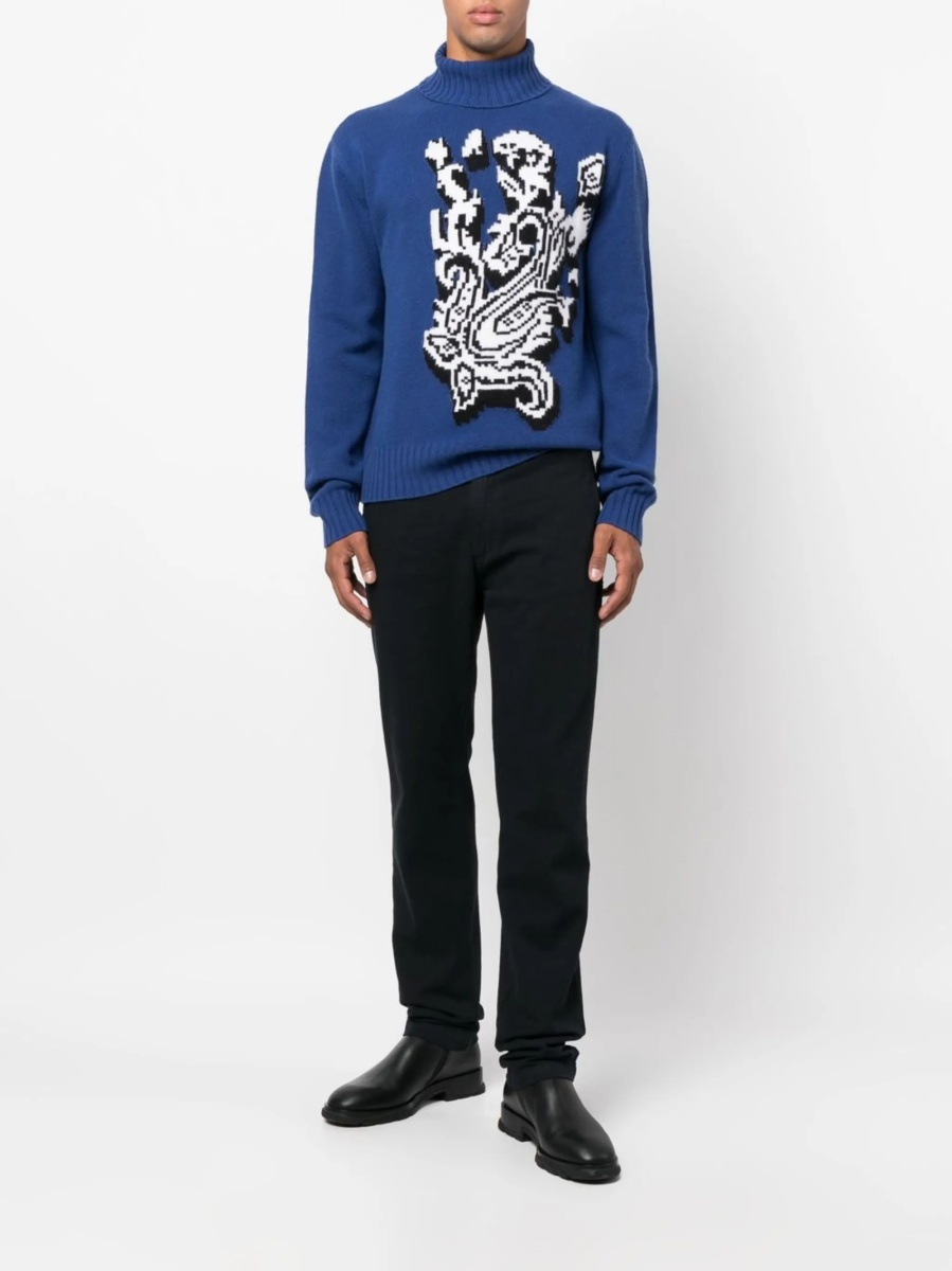 Pulover tricotat ETRO albastru - Img 2