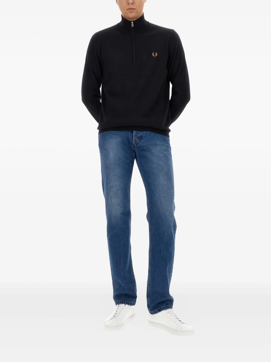 Pulover tricotat Fred Perry albastru - Img 2