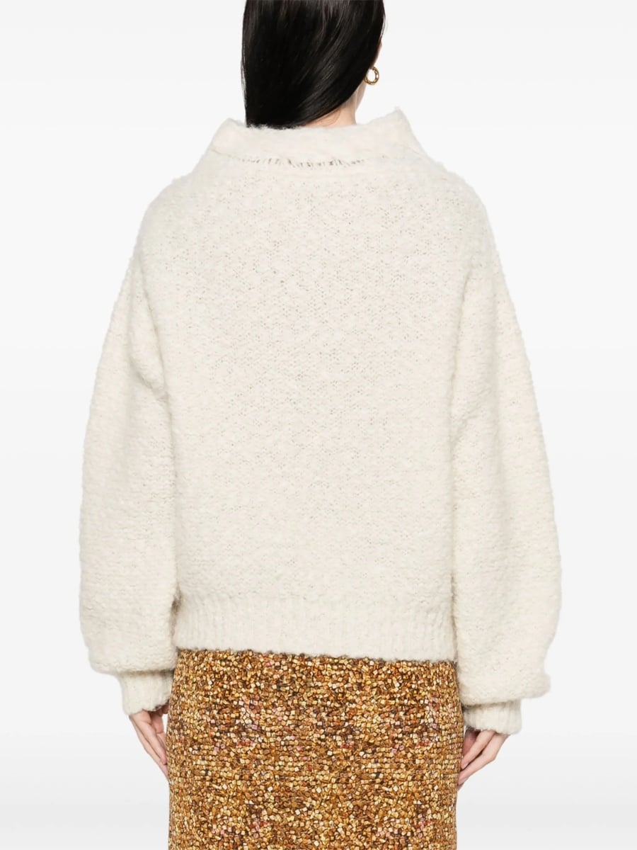 Pulover tricotat Isabel Marant alb - Img 4