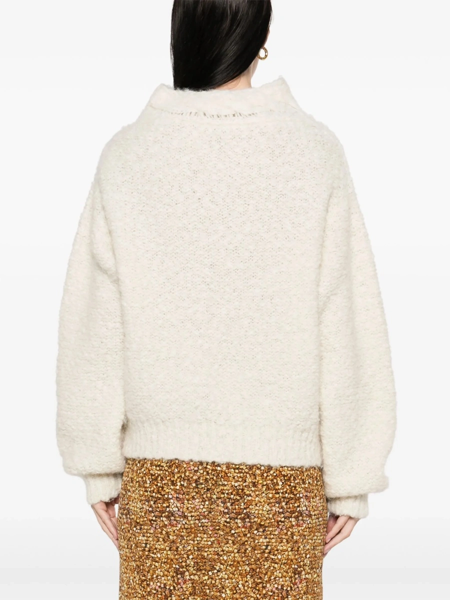 Pulover tricotat Isabel Marant alb - Img 4