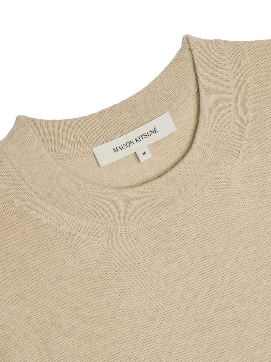 Pulover tricotat MAISON KITSUNÉ neutru - Img 4