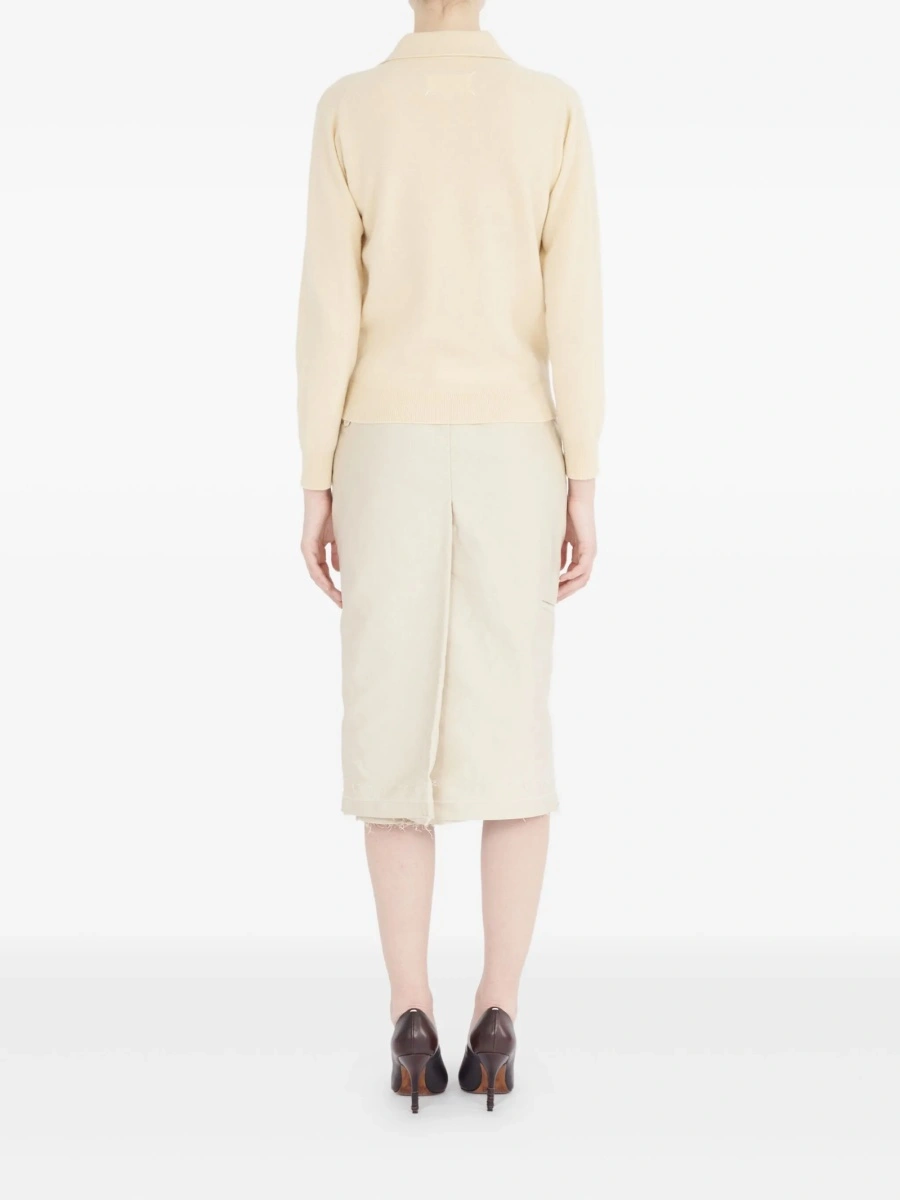 Pulover tricotat Maison Margiela neutru - Img 4