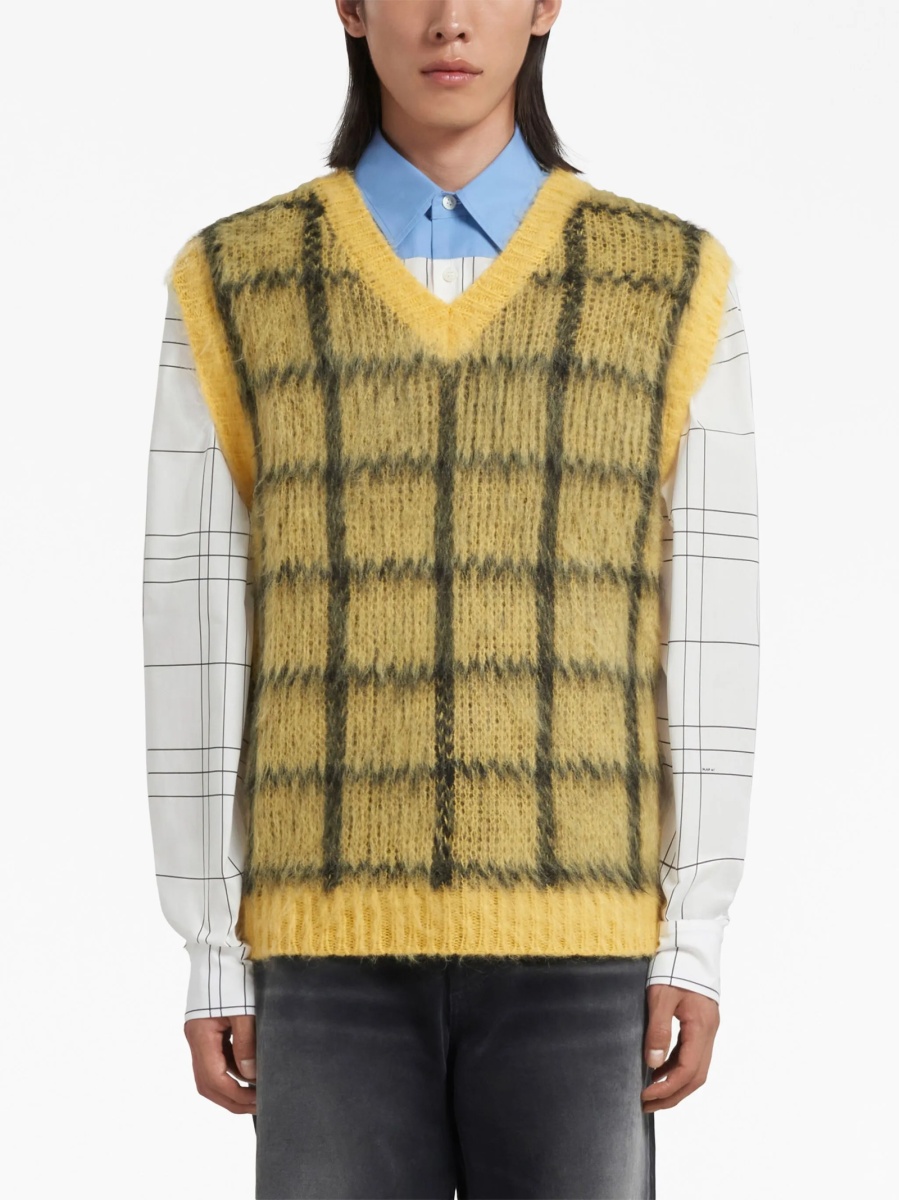 Pulover tricotat Marni Mohair galben - Img 2