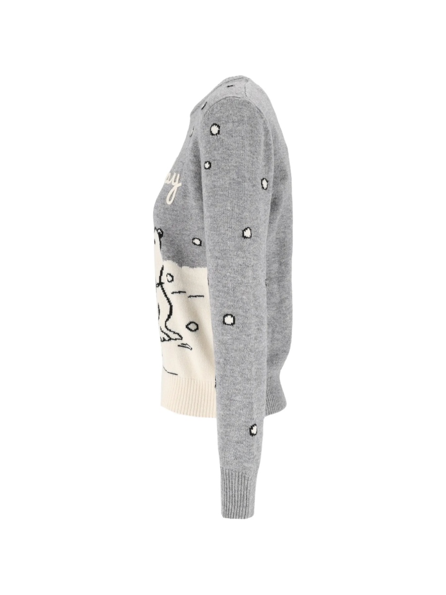 Pulover tricotat Mc2 Saint Barth gri din lana - Img 3