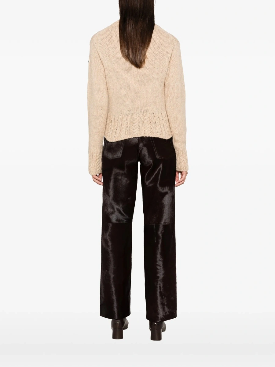 Pulover tricotat Moncler neutru din lana si poliamida - Img 4