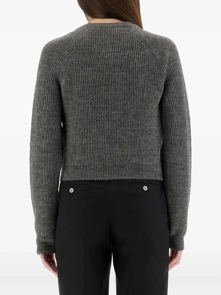 Pulover tricotat Moschino gri - Img 3