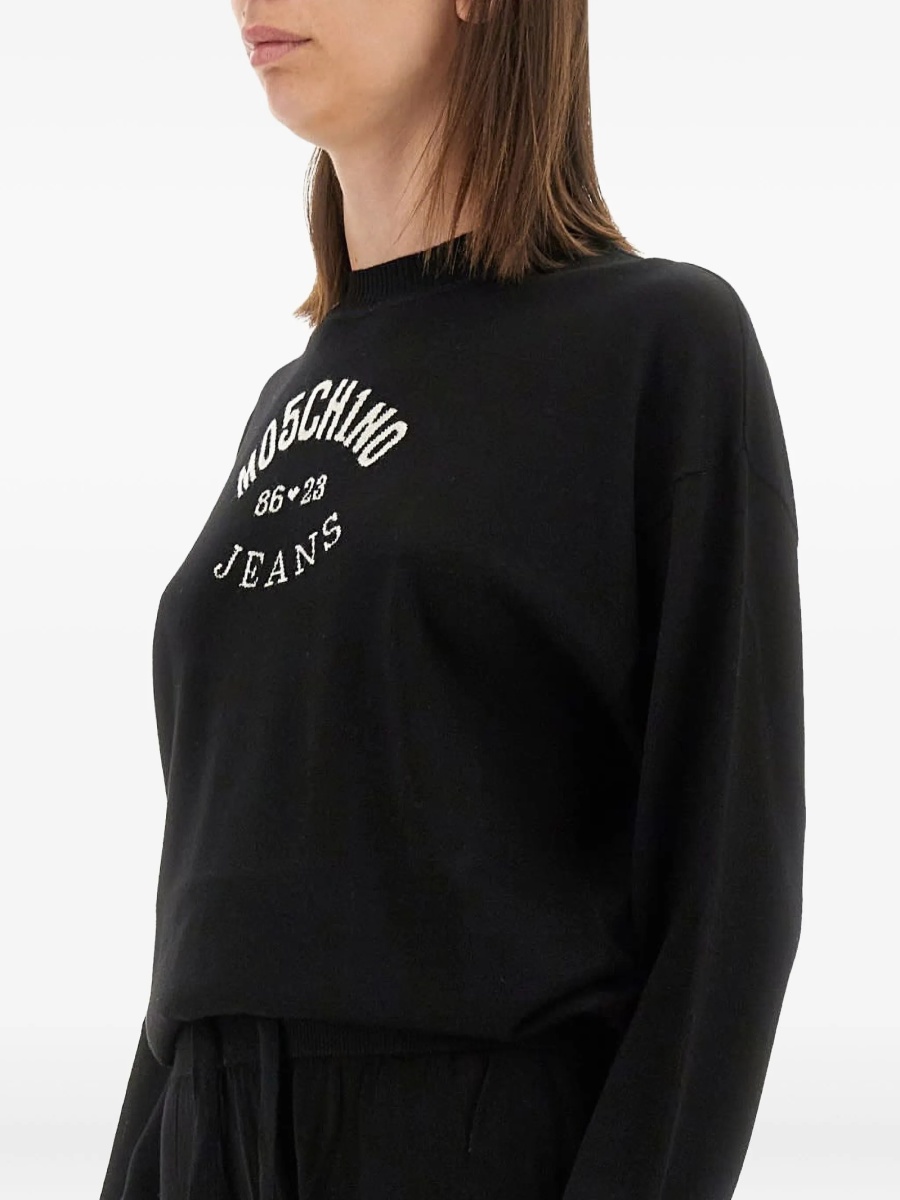 Pulover tricotat MOSCHINO JEANS negru - Img 4