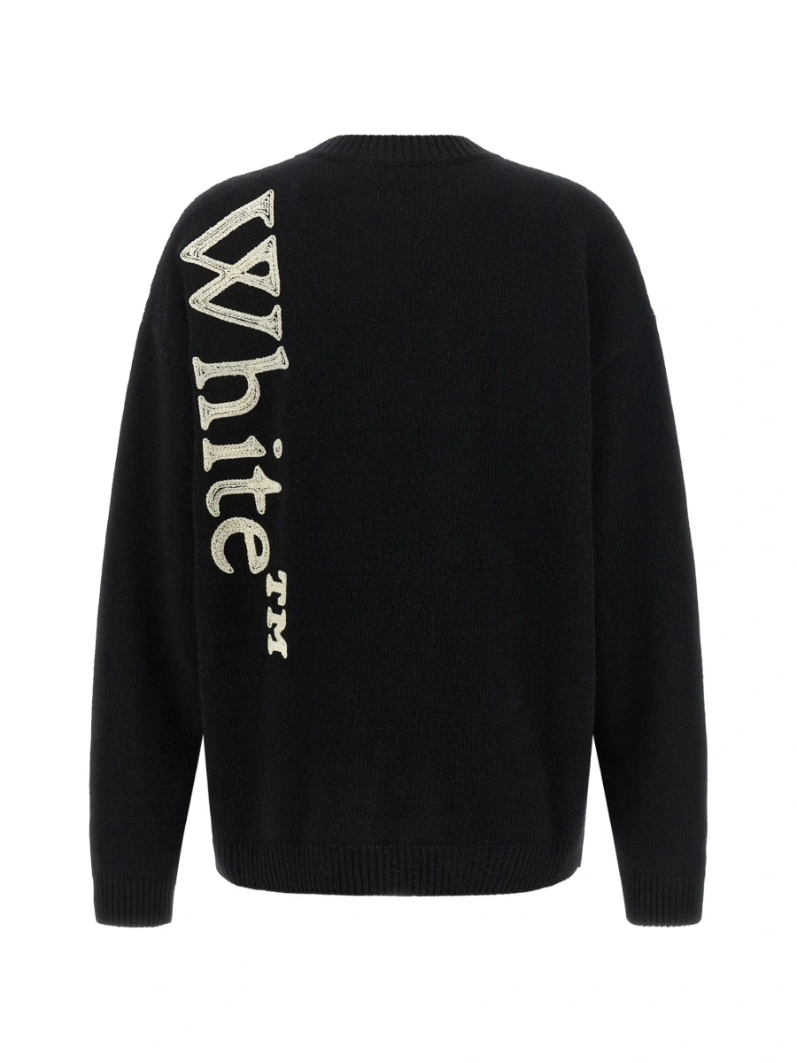 Pulover tricotat Off-White negru - Img 2