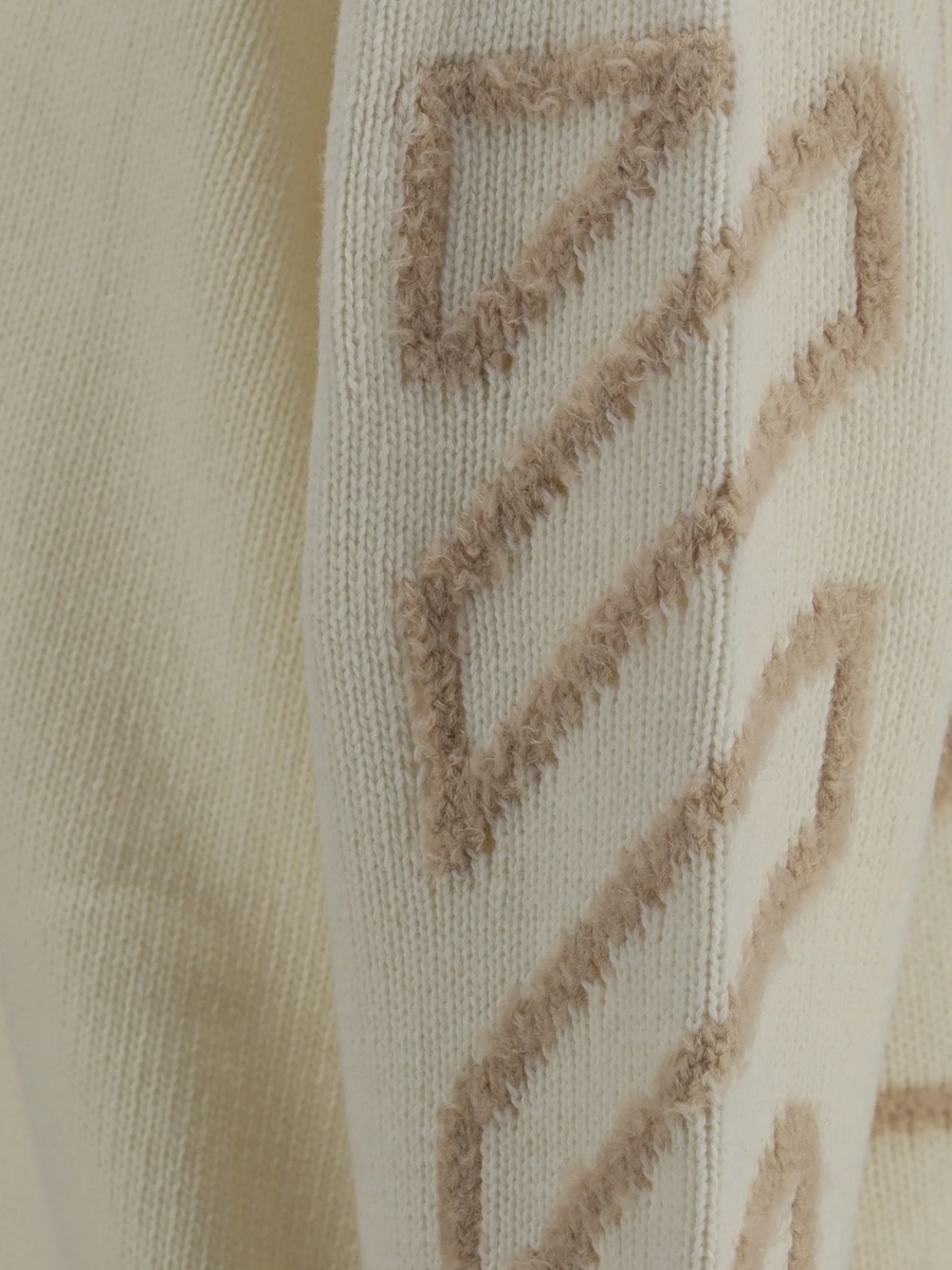 Pulover tricotat Off-White neutru - Img 3
