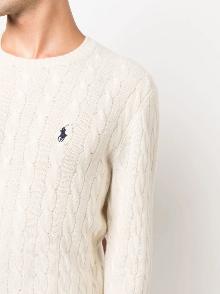 Pulover tricotat Ralph Lauren neutru - Img 5