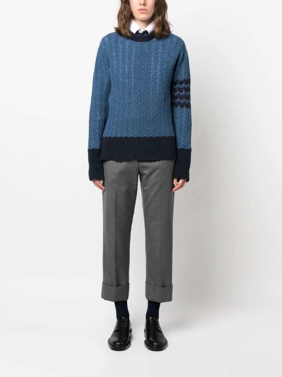 Pulover tricotat Thom Browne albastru - Img 2