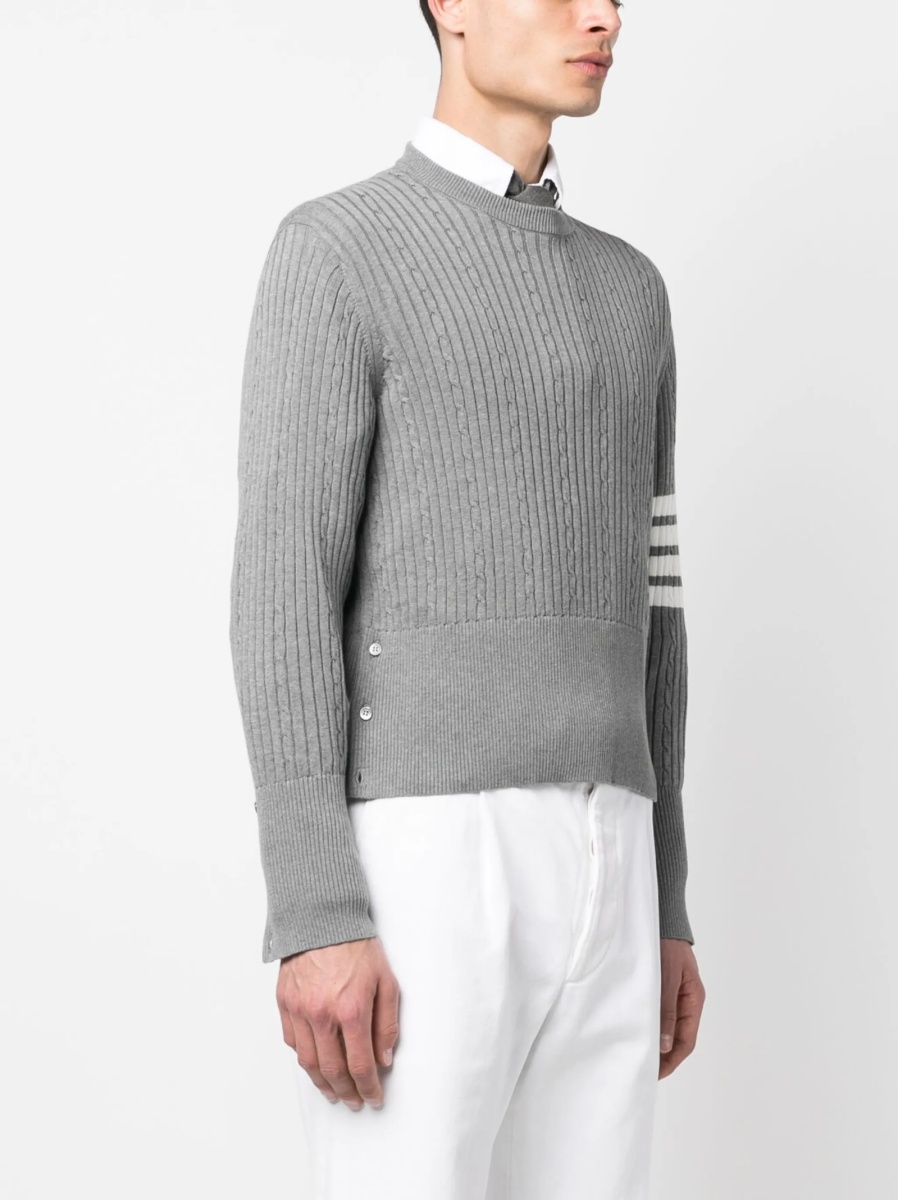 Pulover tricotat Thom Browne gri - Img 3