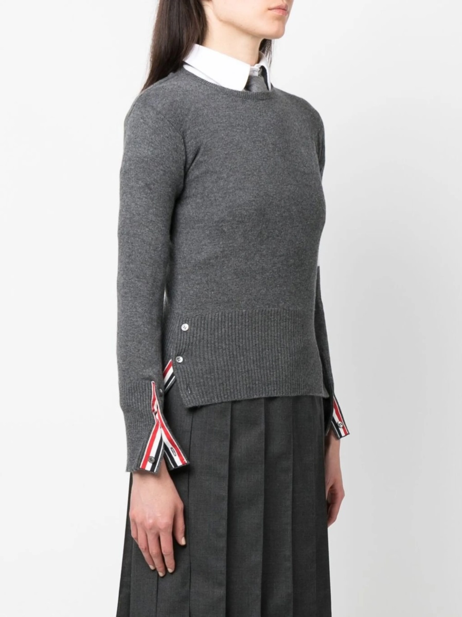 Pulover tricotat Thom Browne gri - Img 3