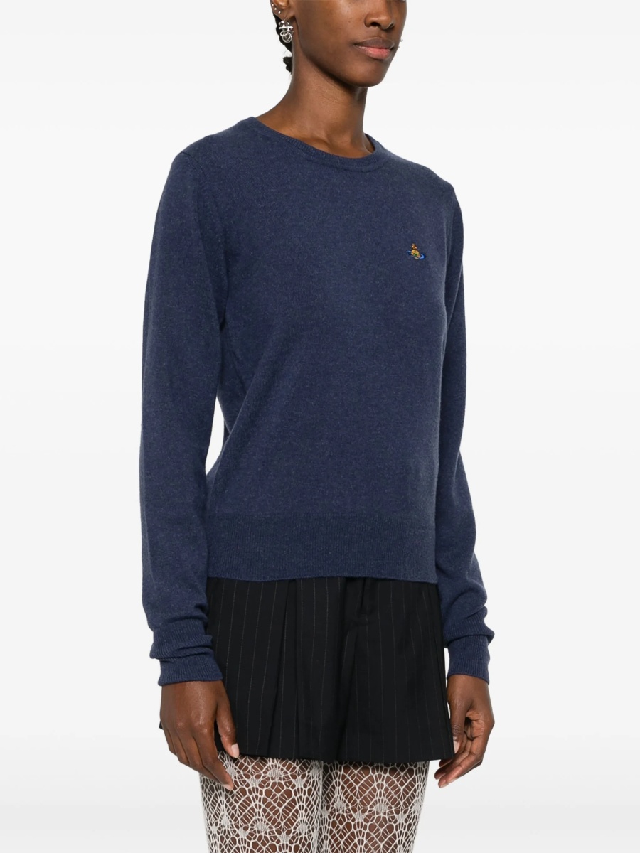 Pulover tricotat Vivienne Westwood albastru - Img 3
