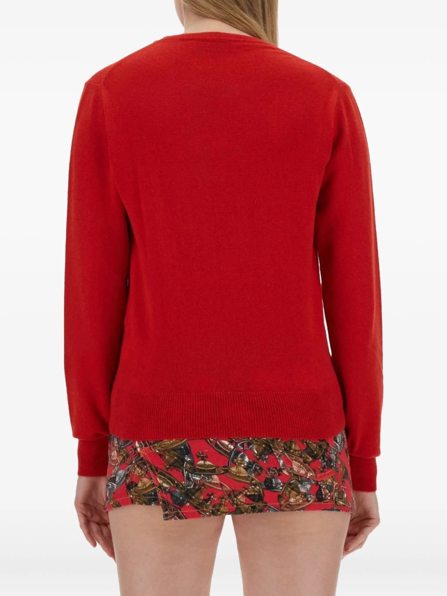 Pulover tricotat Vivienne Westwood rosu - Img 3
