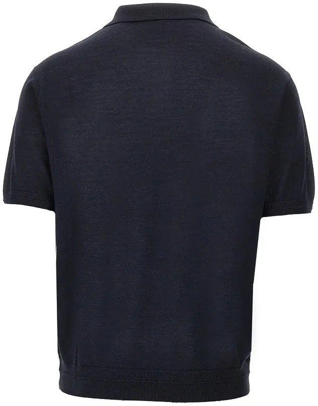 Pulover Virgin wool and silk polo shirt - Img 3