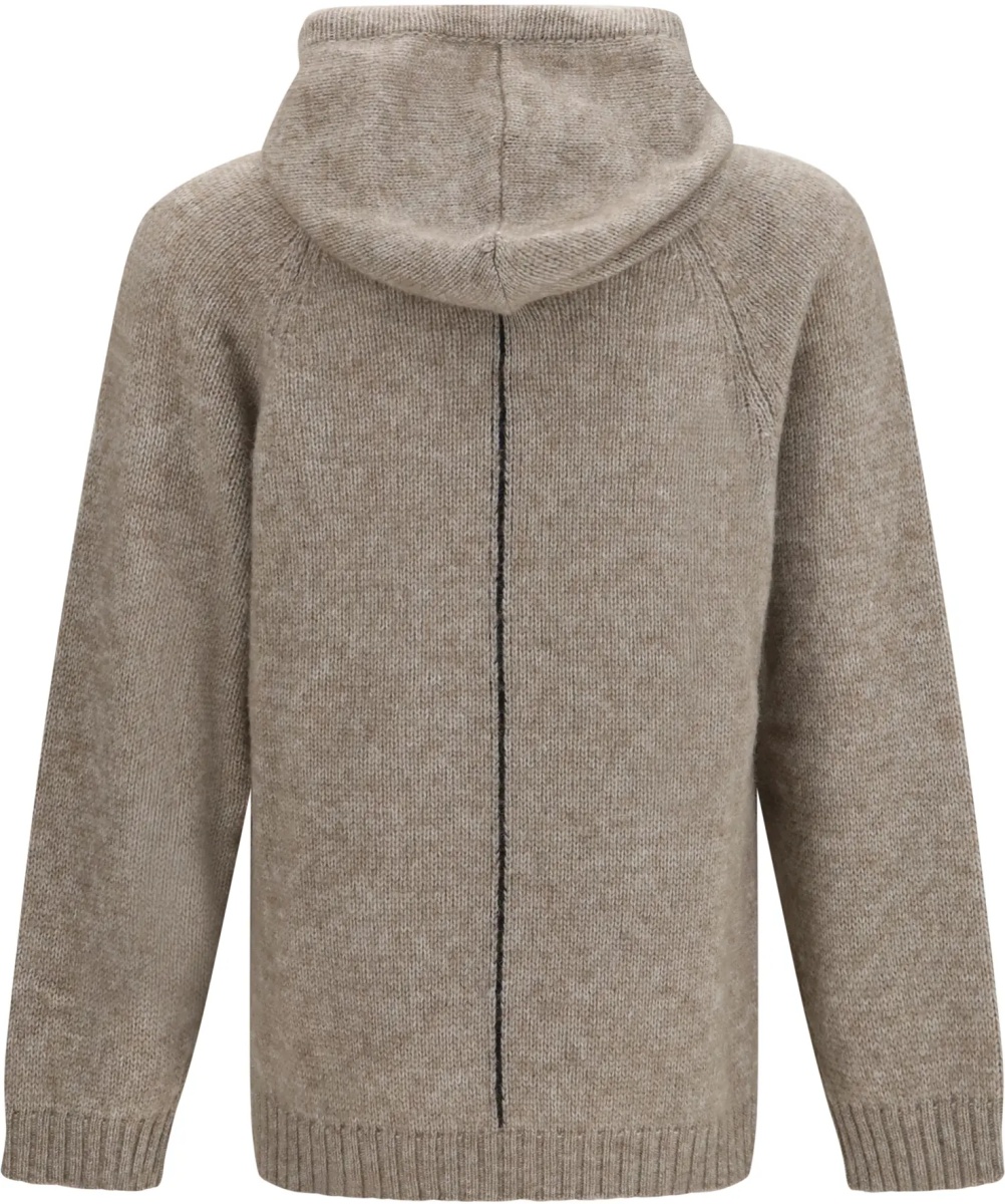 Pulovere Alpaca-knit Hooded Sweatshirt with contrasting trims - Img 2