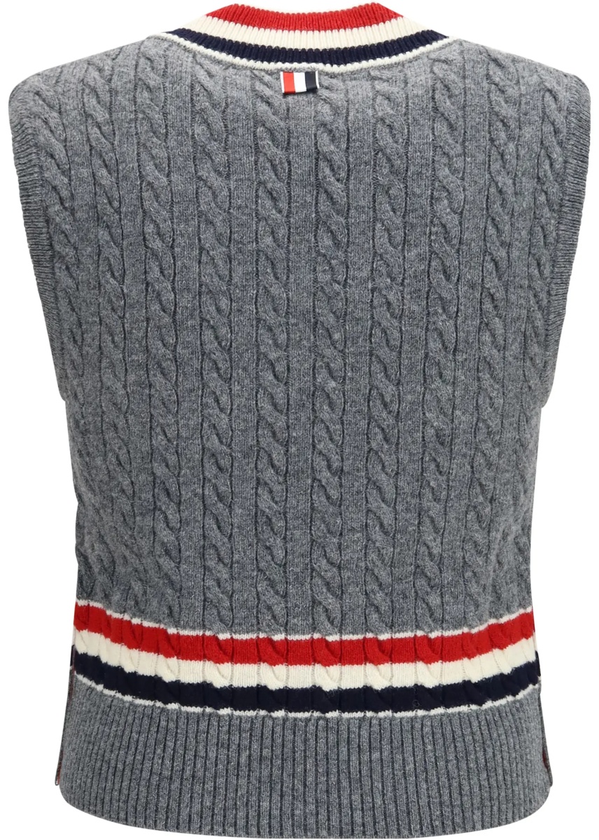 Pulovere Cable-knit cricket V-neck Vest - Img 2