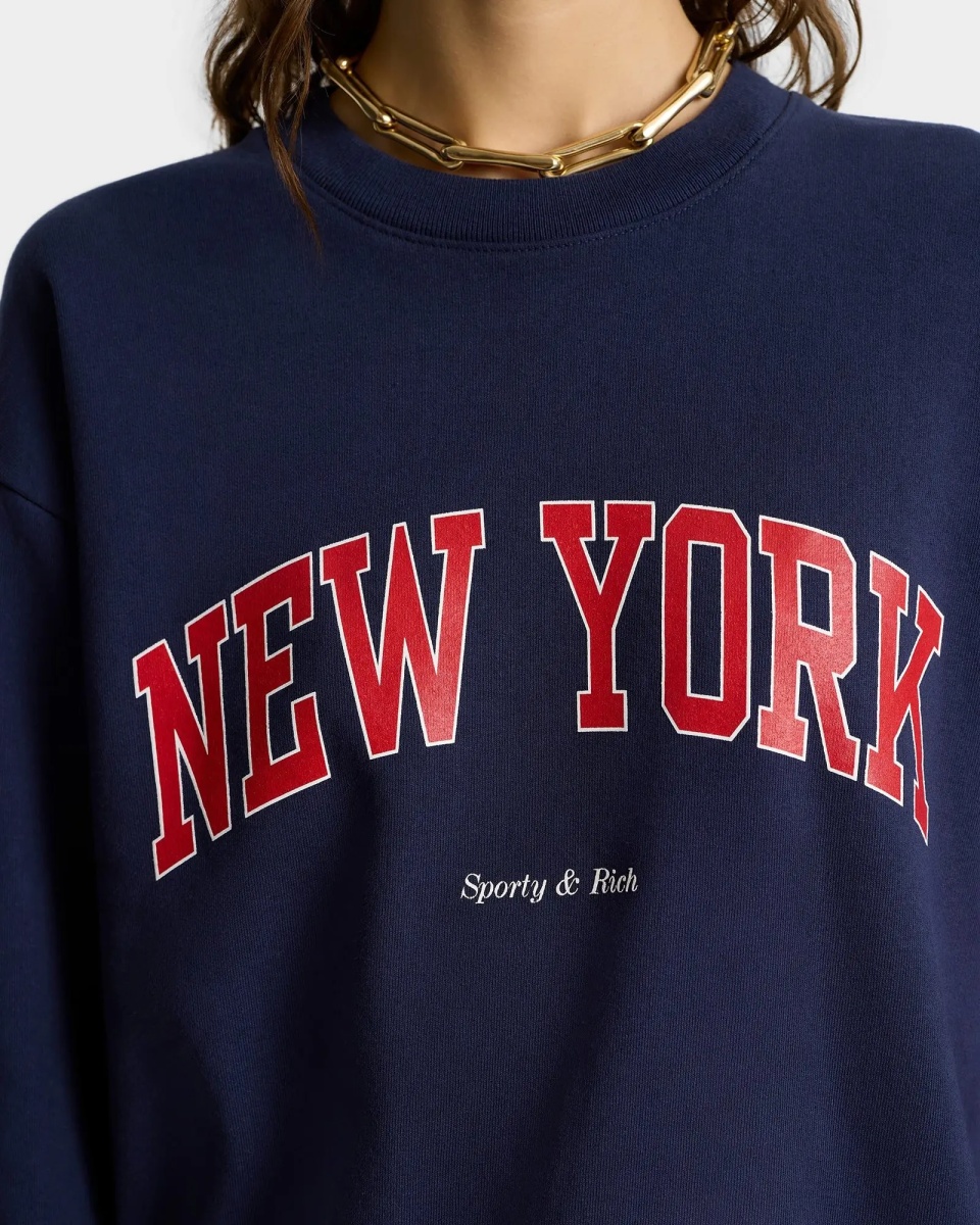 Pulovere SPORTY&amp;RICH CREWNECK ST071606304BL106 DARK NAVY - Img 4