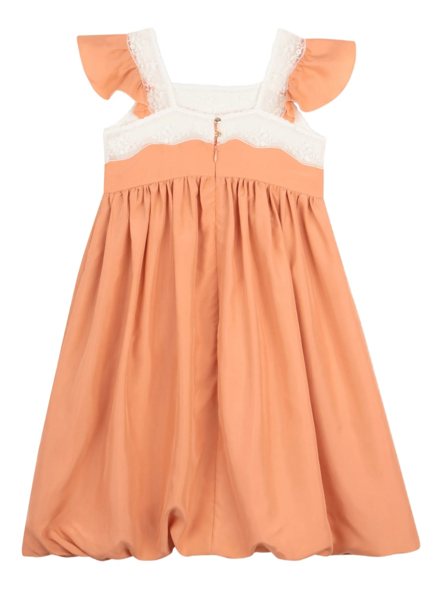 Rochie casual Chloe portocalie din matase - Img 2