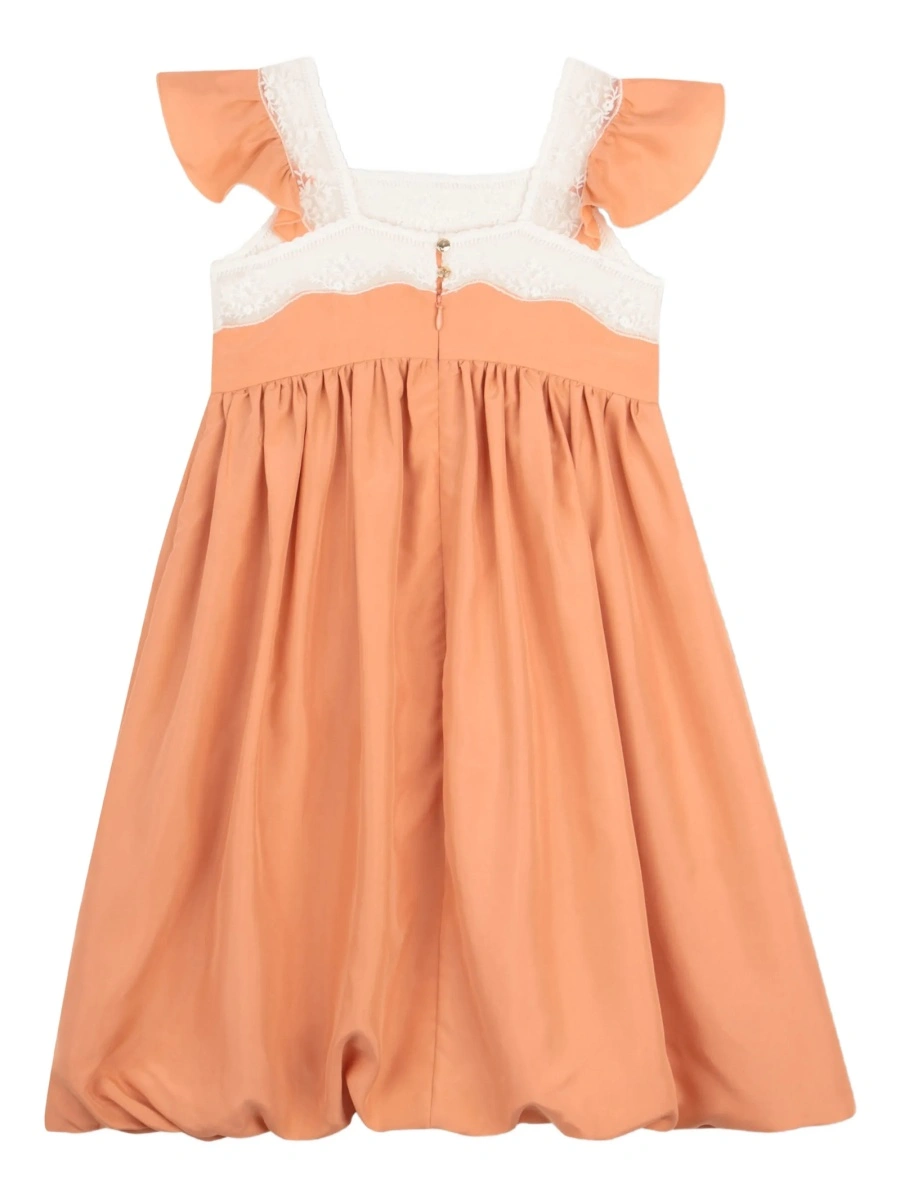 Rochie casual Chloe portocalie din matase - Img 2