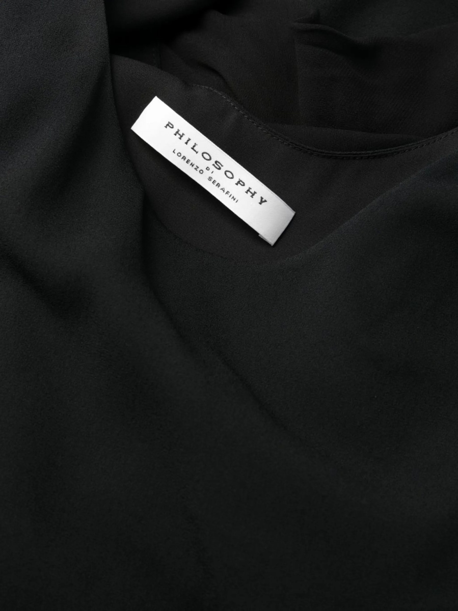 Rochie de ocazie Philosophy neagra din vascoza si spandex/elastan - Img 5
