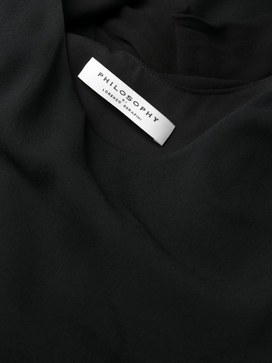 Rochie de ocazie Philosophy neagra din vascoza si spandex/elastan - Img 5