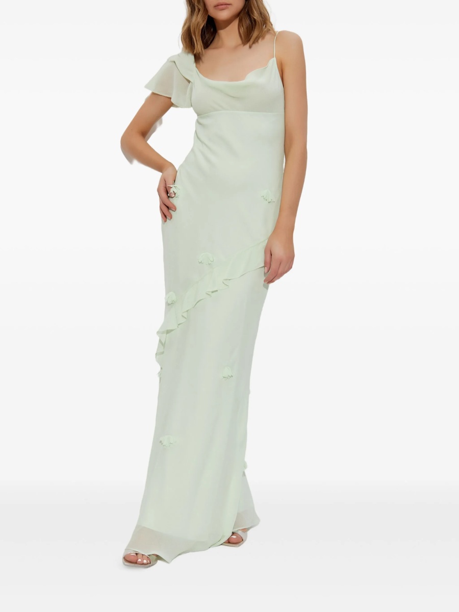 Rochie de ocazie Self-Portrait verde din vascoza - Img 2
