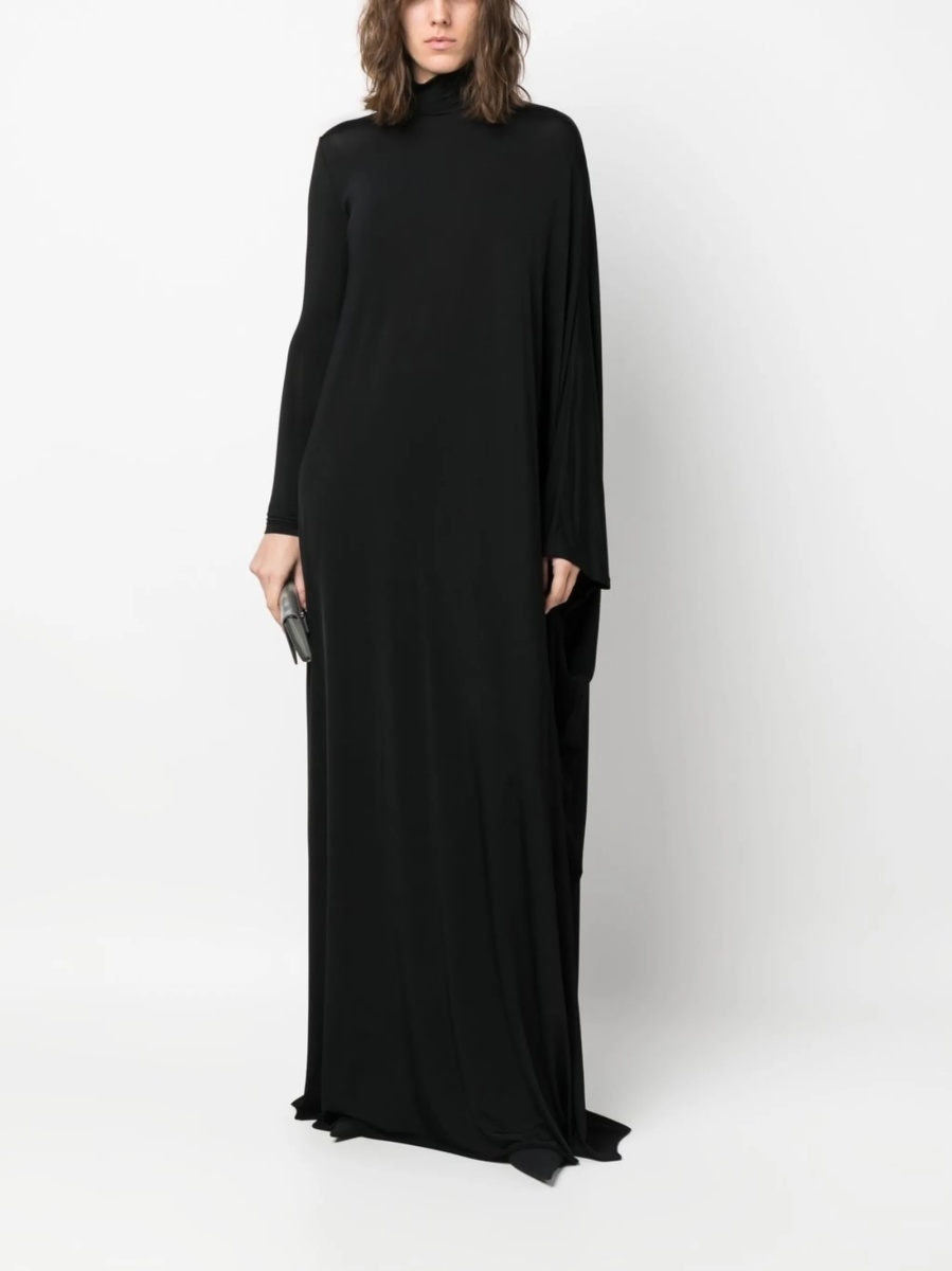 Rochie de seara Balenciaga neagra din vascoza - Img 2