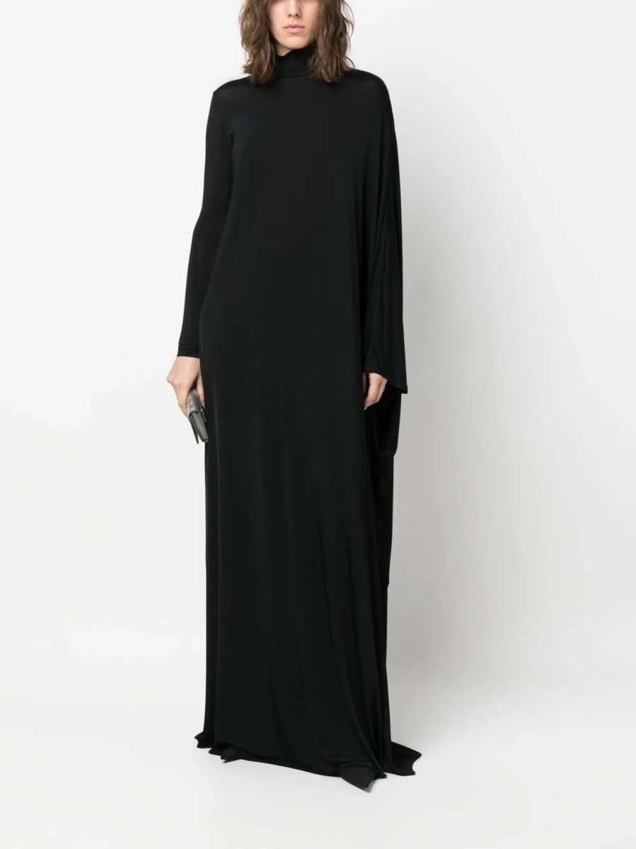 Rochie de seara Balenciaga neagra din vascoza - Img 2