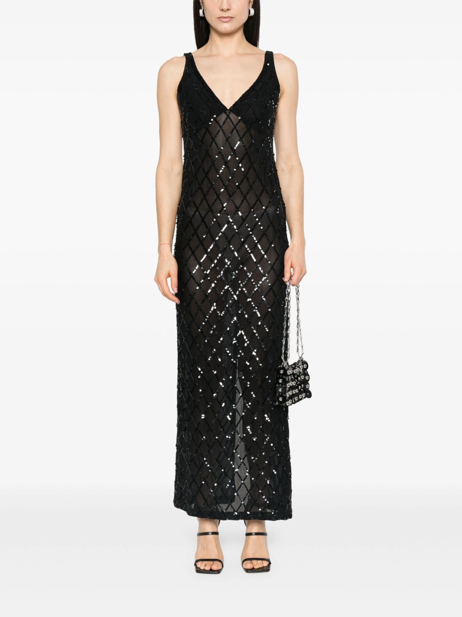 Rochie de seara P.A.R.O.S.H. neagra din pvc si poliamida - Img 2