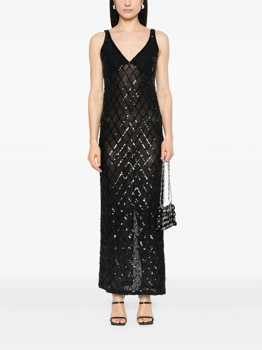 Rochie de seara P.A.R.O.S.H. neagra din pvc si poliamida - Img 2