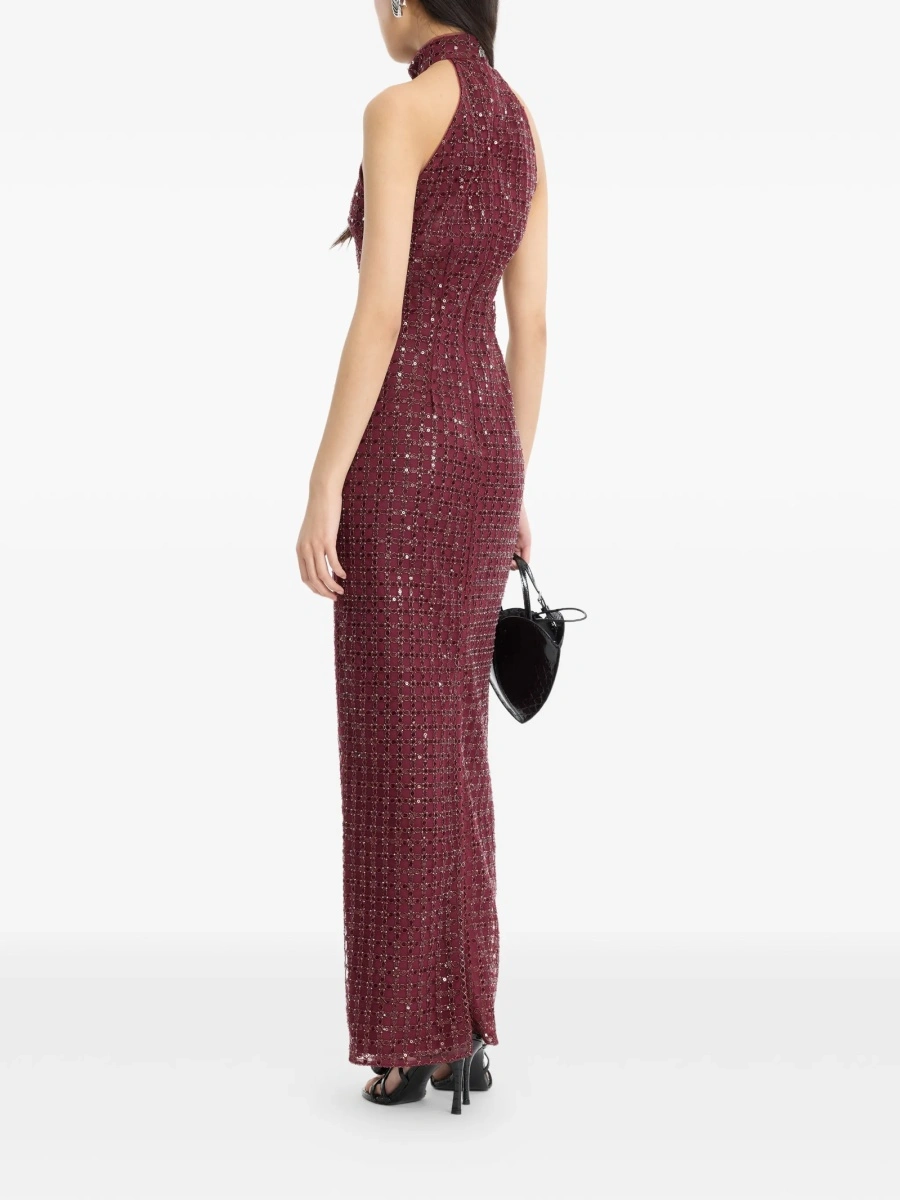 Rochie de seara ROTATE Birger Christensen rosie din poliester reciclat - Img 3
